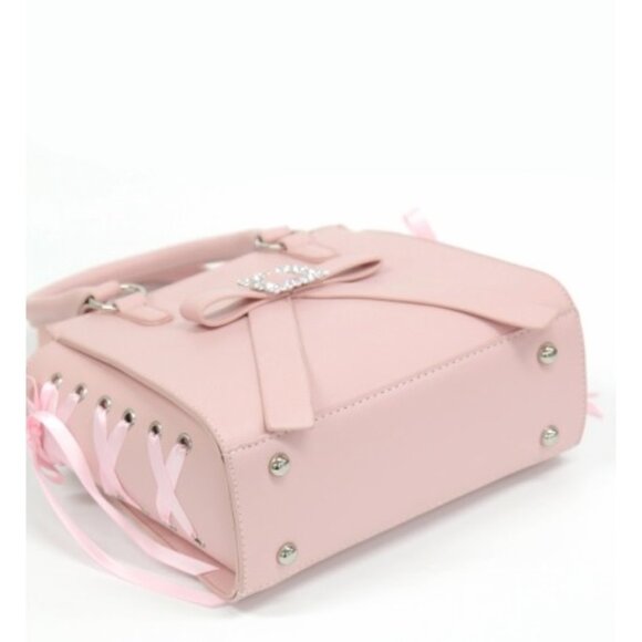 nwt ANK ROUGE Japan Pink Leather Bag with Bows Japanese Lolita Style Handbag - Picture 5 of 15